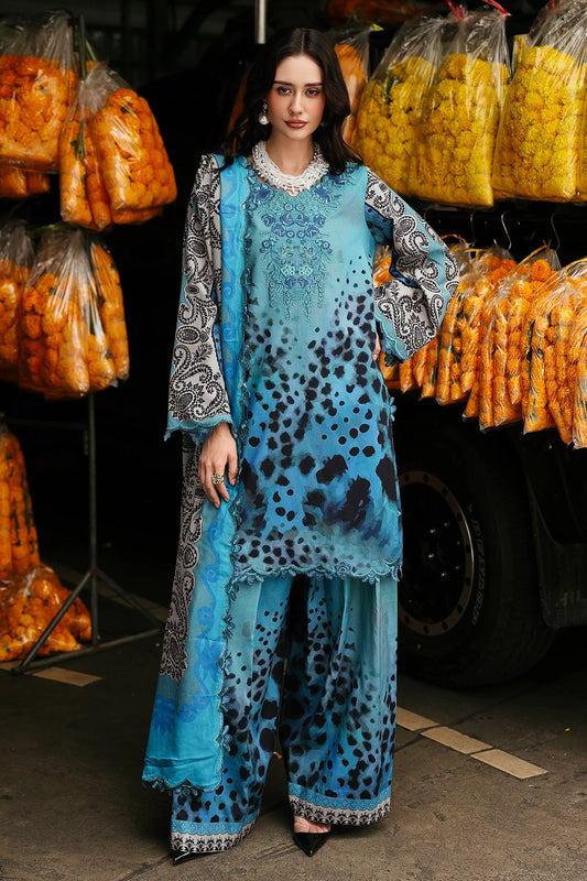 3 Piece Unstitched Digital Printed Khaddar Suit With Embroidered Laces