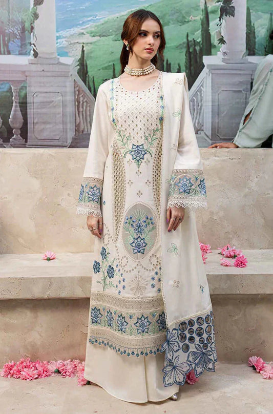 MR 2730-3 Piece Unstitched Luxury Embroidered Lawn Suit