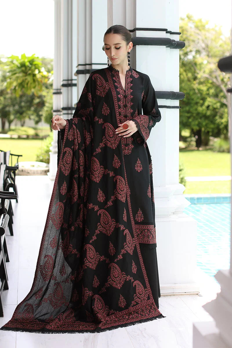 SP 565-3 Piece Unstitched Fully Embroidered Dhanak Suit