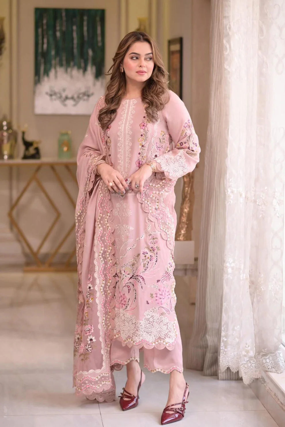 AS 2735-3 Piece Aneela's Luxury Unstitched Lawn Suit