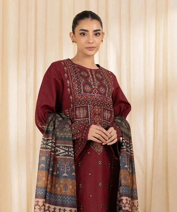 SP 2695-3 Piece Unstitched Embroidered Lawn Suit