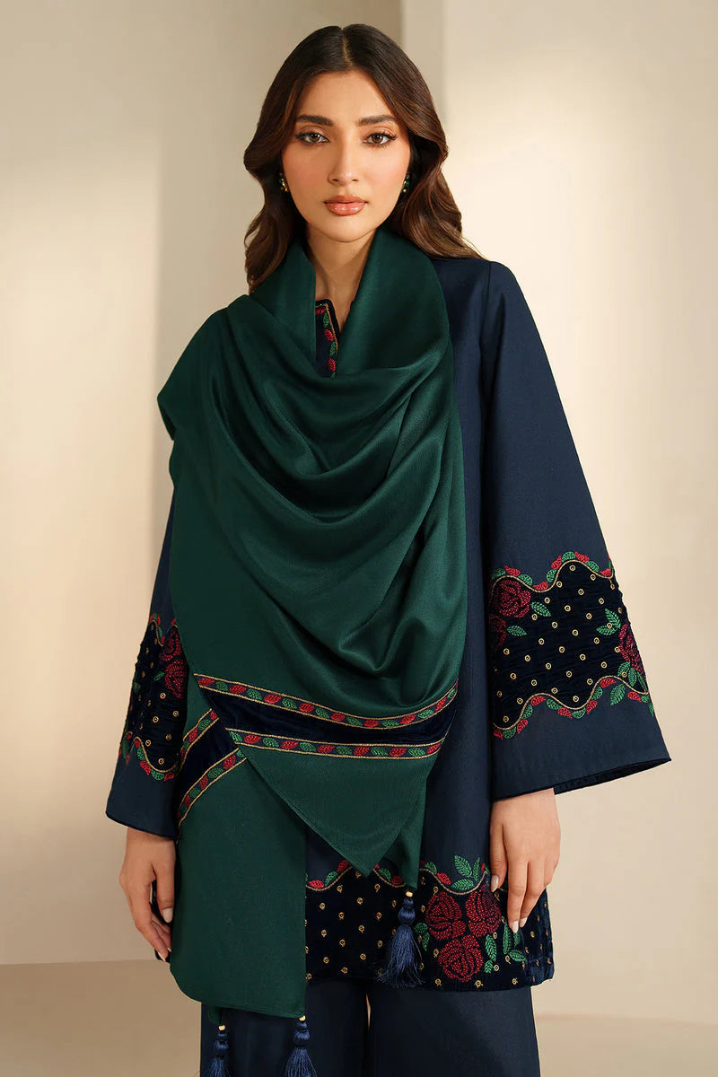 SP 155-3 Piece Unstitched Fully Embroidered Dhanak Suit