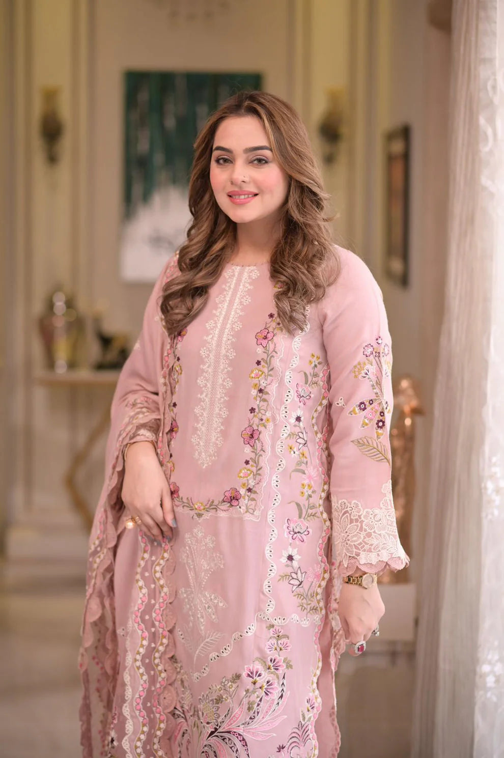 AS 2735-3 Piece Aneela's Luxury Unstitched Lawn Suit