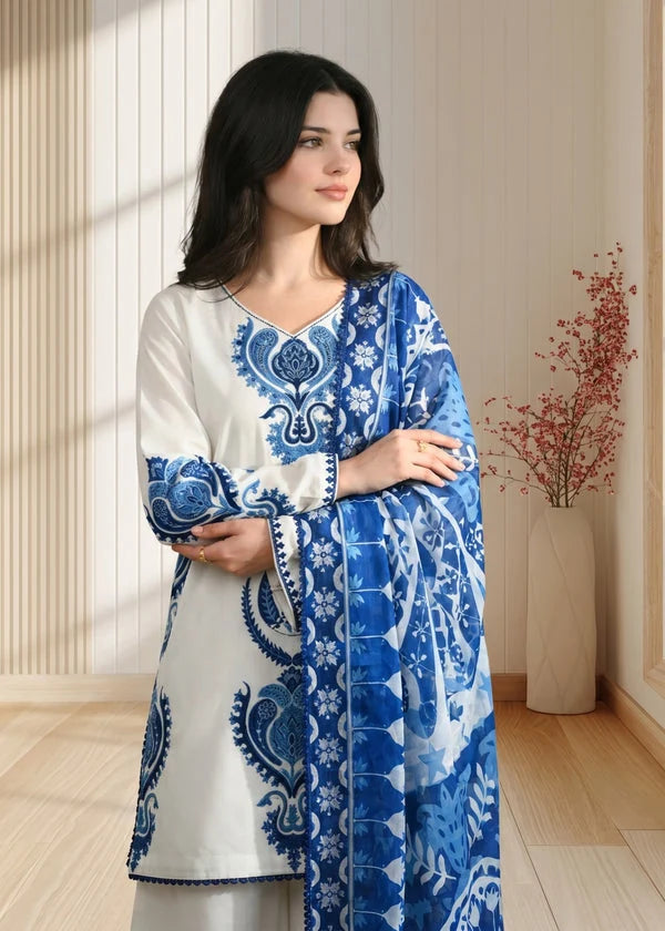 LM 3015-3 Piece Unstitched Dhanak Fabric (Digital Printed Shawl)