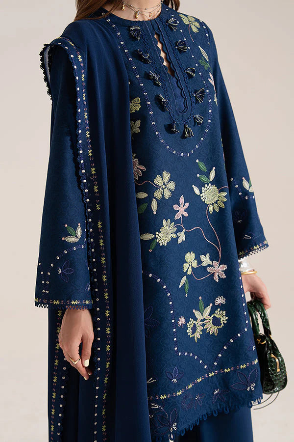 SP 985-3 Piece Unstitched Fully Embroidered Dhanak Suit