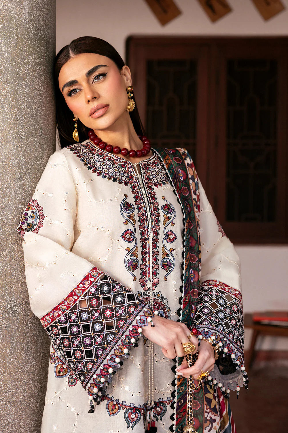 JZ 2800-3 Piece Unstitched Fully Embroidered Lawn Suit