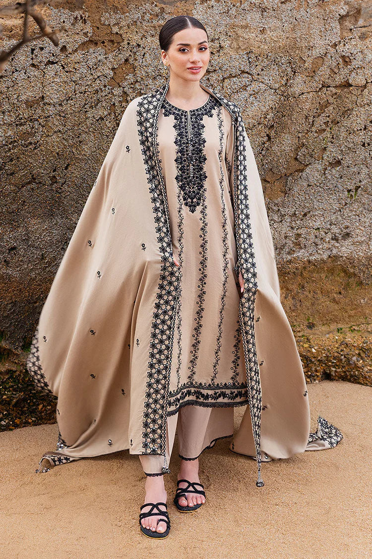 3 Piece Unstitched Fully Embroidered Dhanak Suit