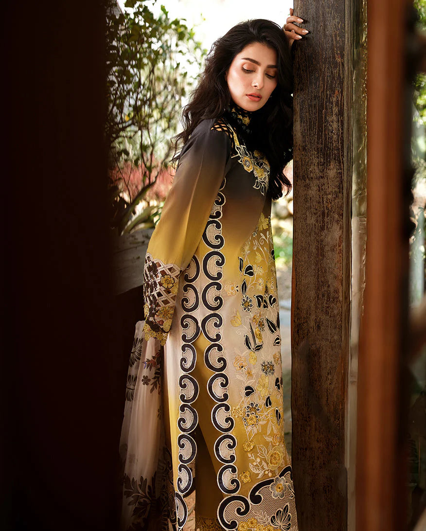 MB 206-3 Pcs All Over Digital Printed Suit with Lawn Printed Dupatta + Extra Patches.
