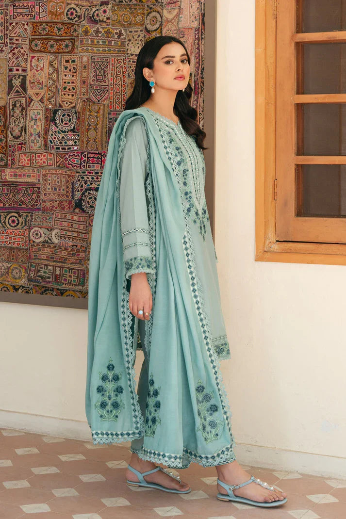 3 Piece Unstitched Embroidered Lawn Suit