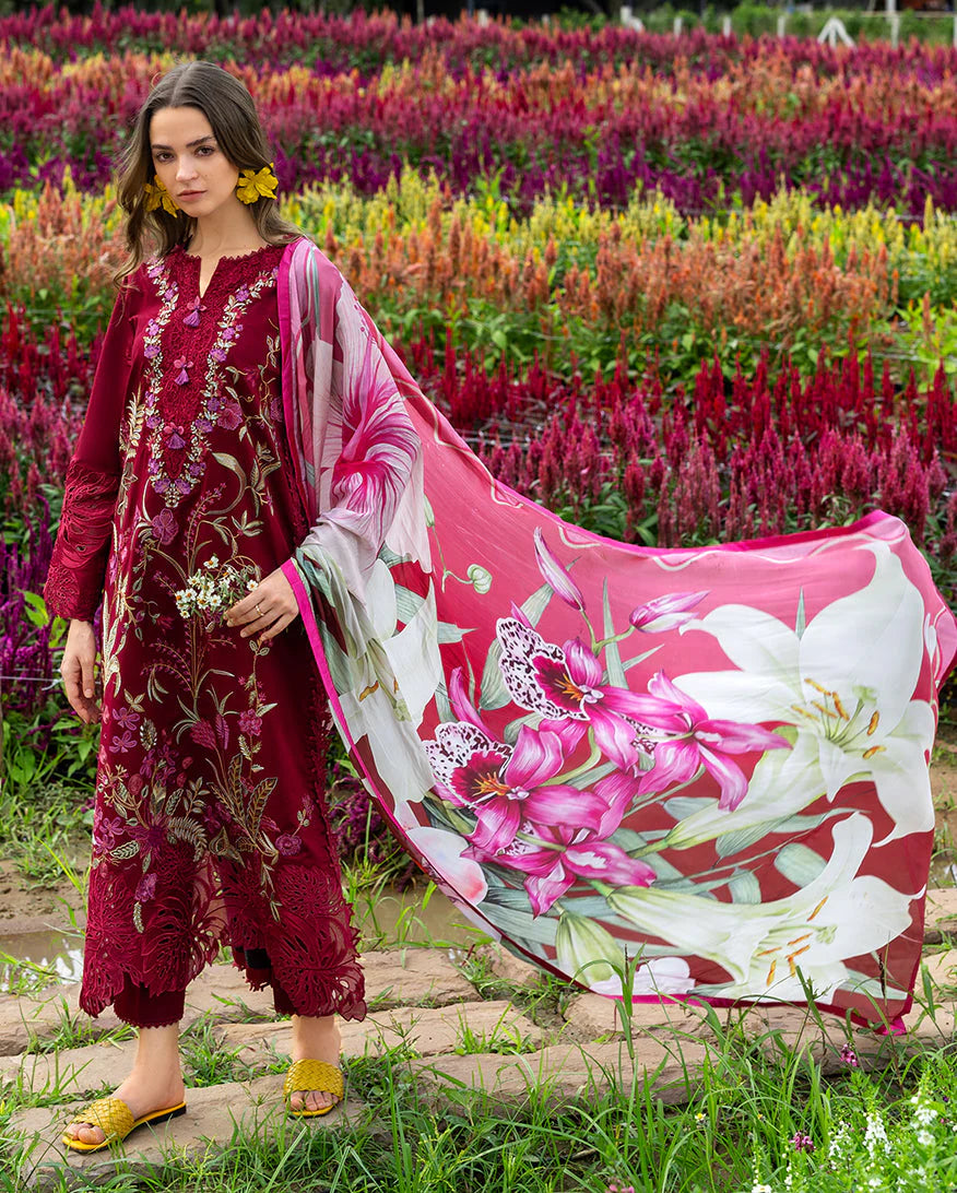MS 2750-3 Piece Unstitched Embroidered Lawn Suit
