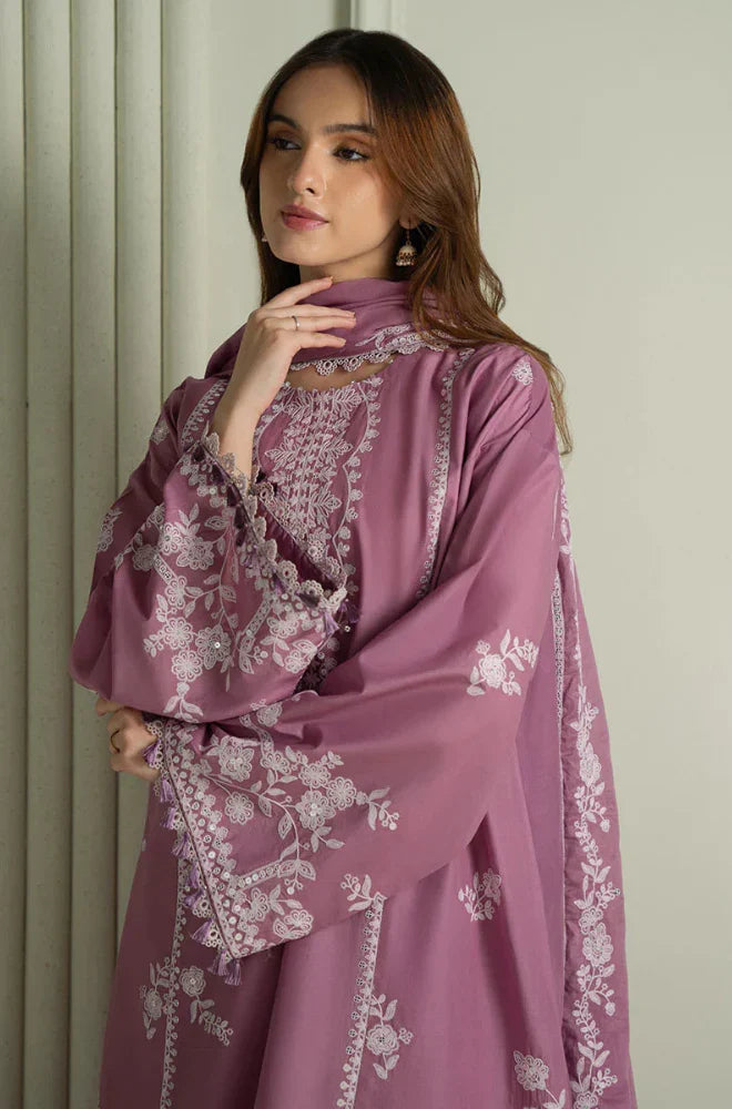 CS 900-3 Piece Unstitched Fully Embroidered Dhanak Suit