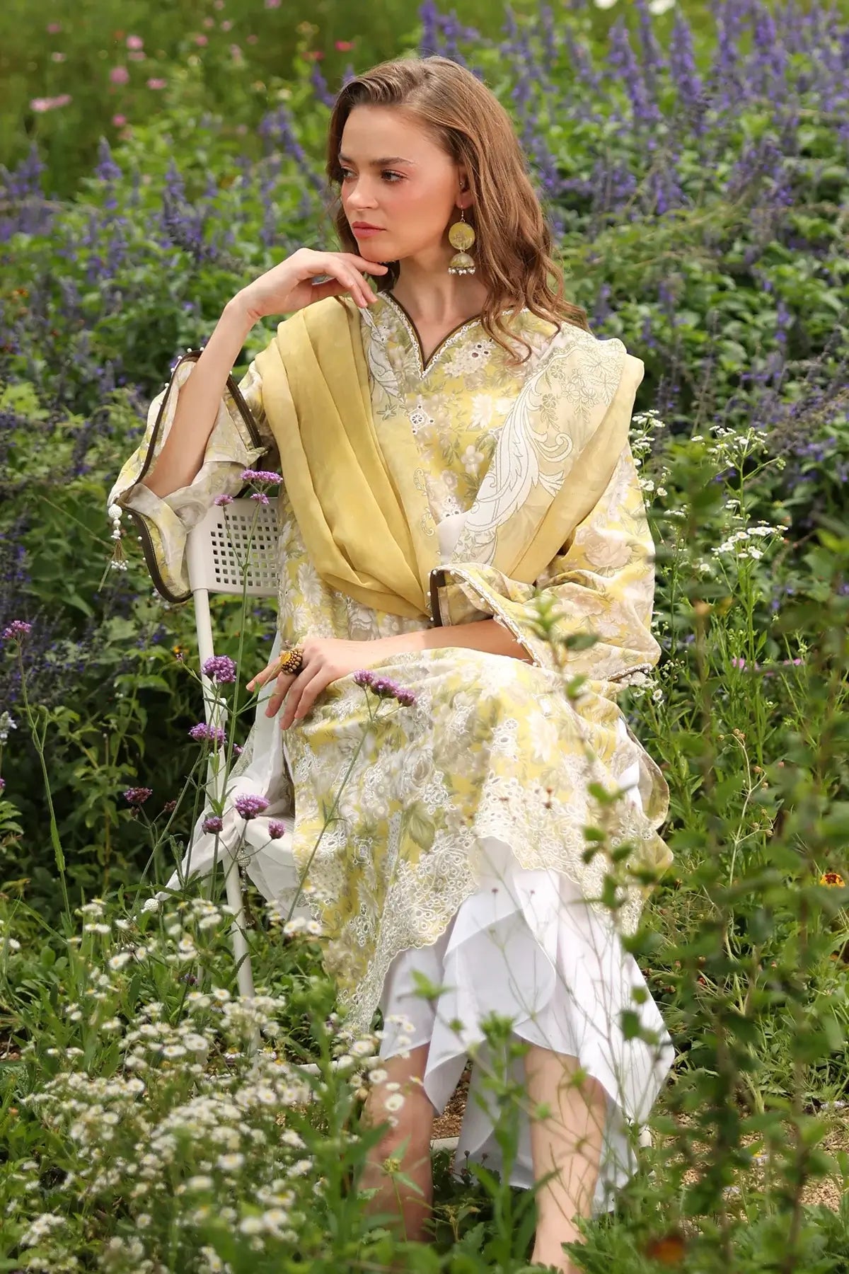 BQ 203-3 Piece Unstitched Embroidered Digital Printed Lawn Suit ( Printed Lawn Dupatta )