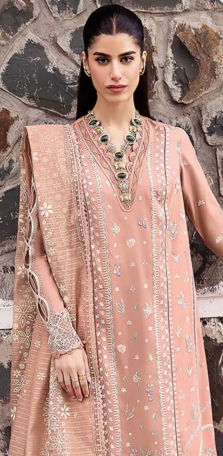 QL 2785-3 Piece Unstitched Fully Embroidered Lawn Suit