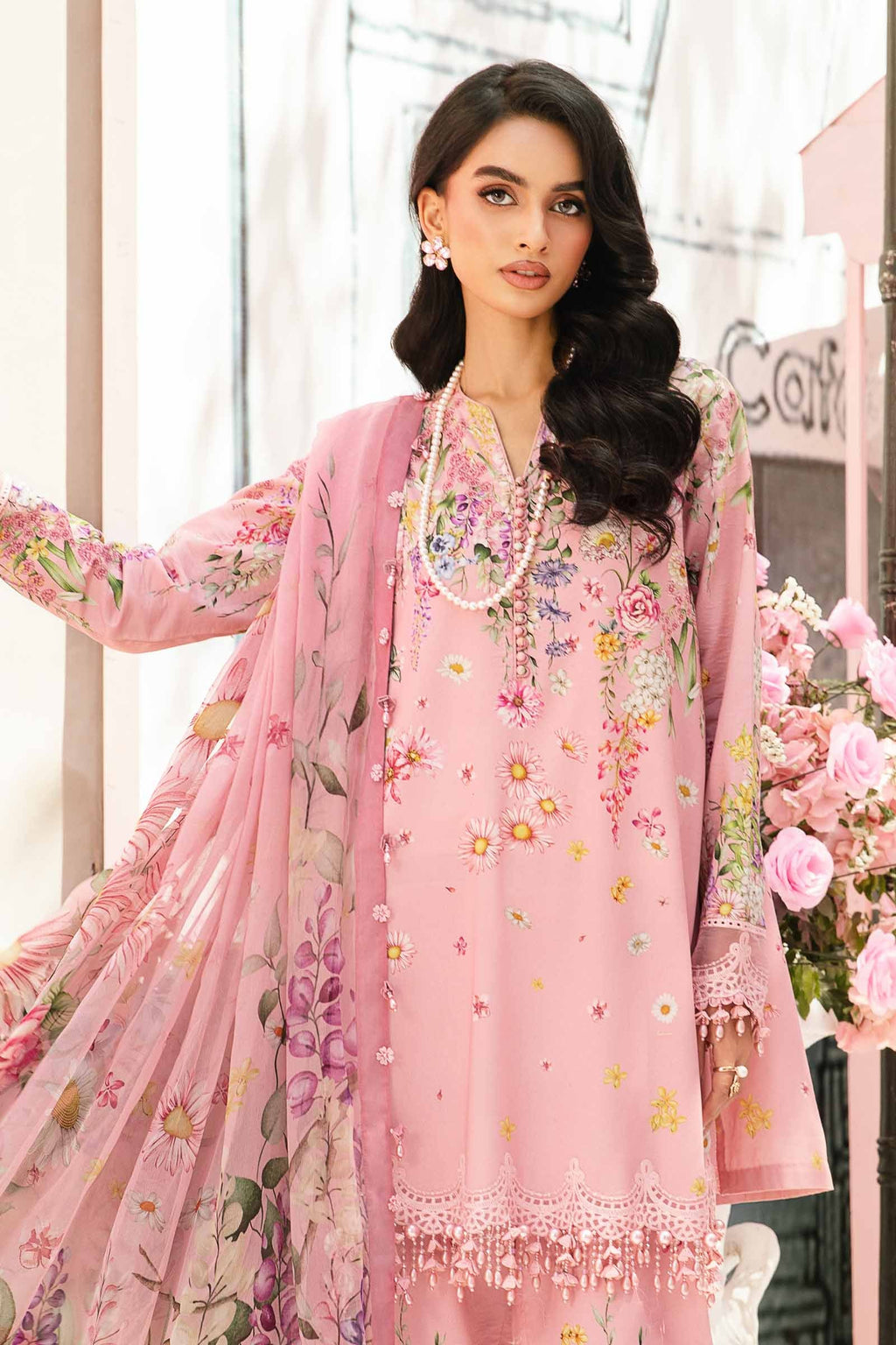 MB 512A-3Pc Digital Printed Lawn Shirt with Printed Chifoon Dupatta