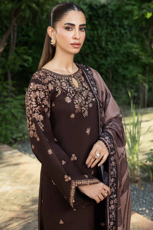 BQ 140-3 Piece Unstitched Fully Embroidered Dhanak Suit