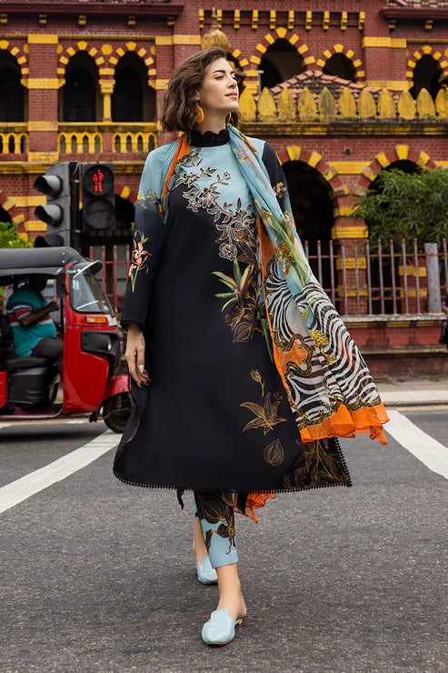 LD 486-3Pc Digital Printed Lawn Shirt with Printed Dupatta