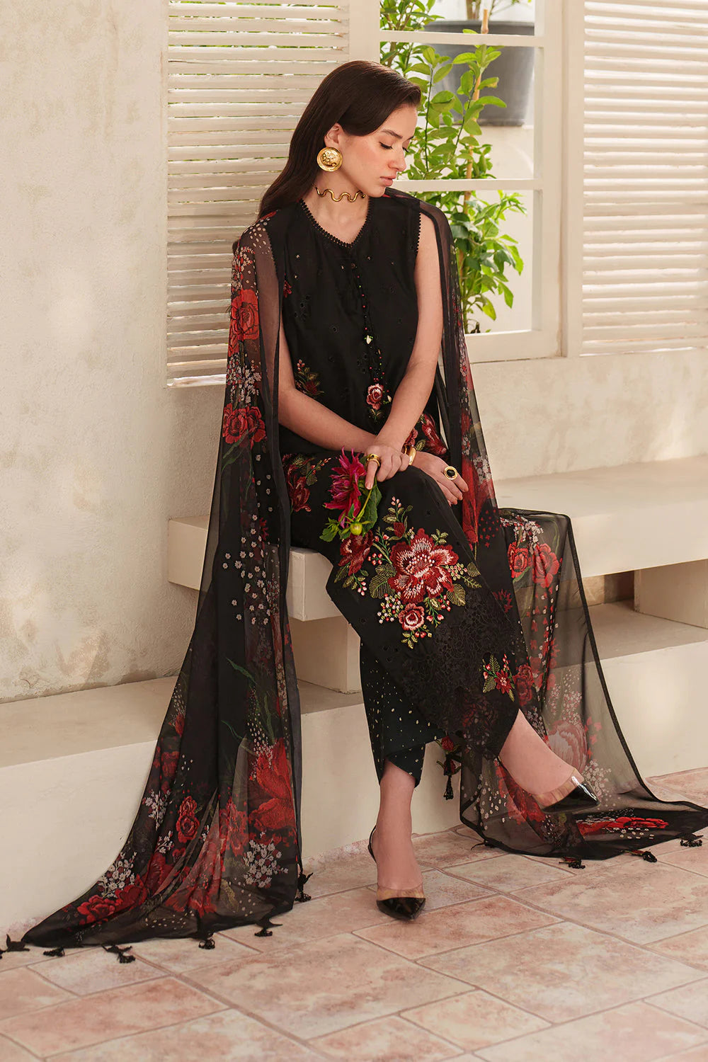 BQ 209-3 Piece Unstitched Digital Printed lawn Suit
