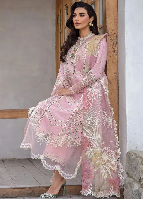 CM 2600-3 Pc Embroidered Lawn Shirt with Embroidered Polly Lawn Dupatta