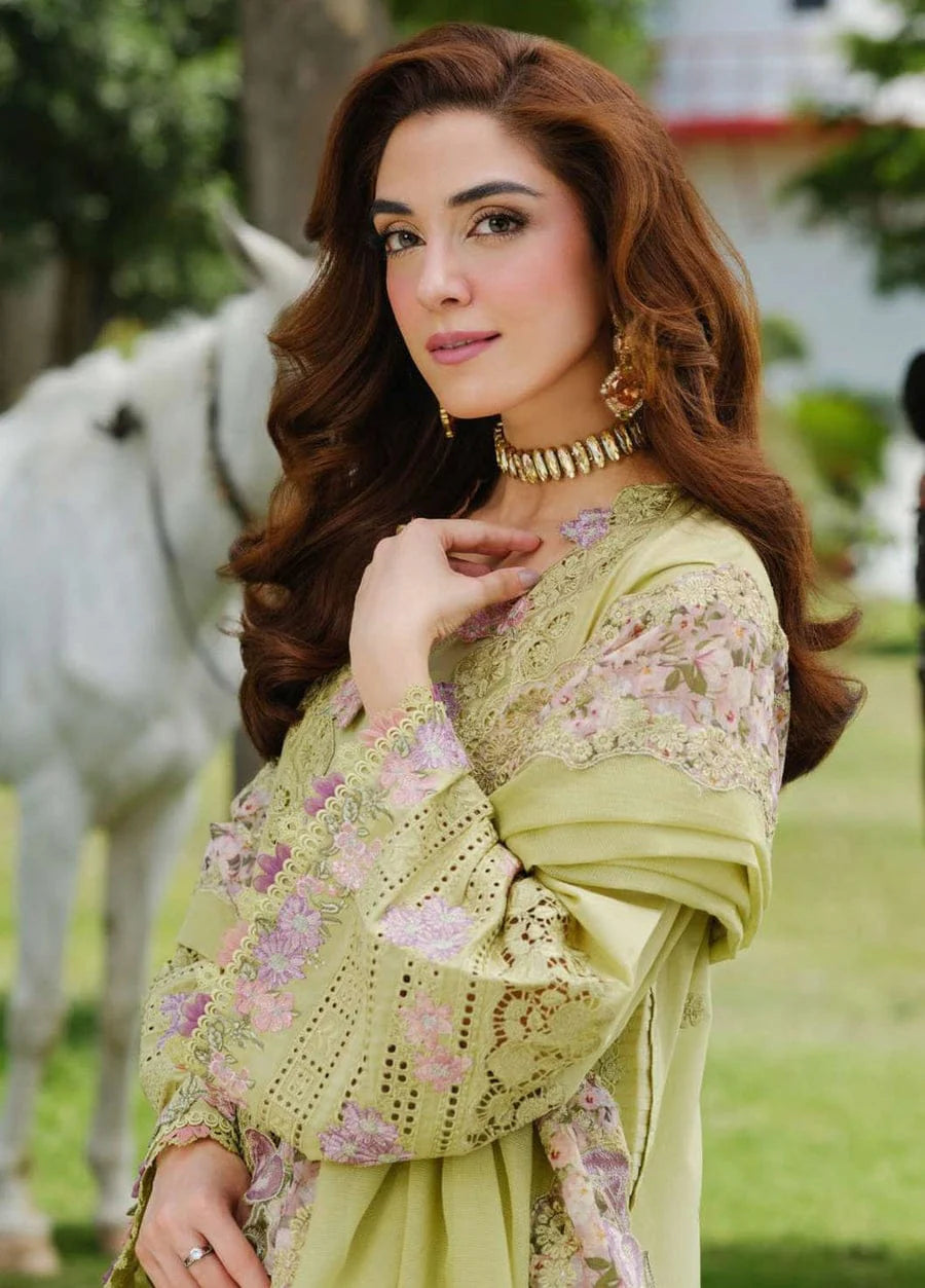 EL 2720-3 Piece Unstitched Fully Embroidered Lawn Suit