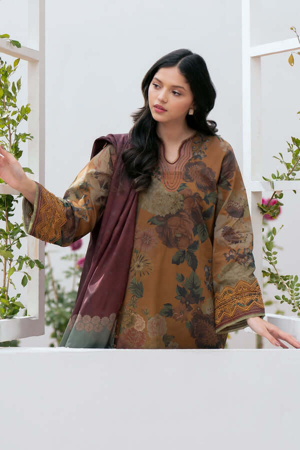 BQ 001-3 Piece Unstitched Digital print Khaddar Suit ( Khaddar Digital print Dupatta )