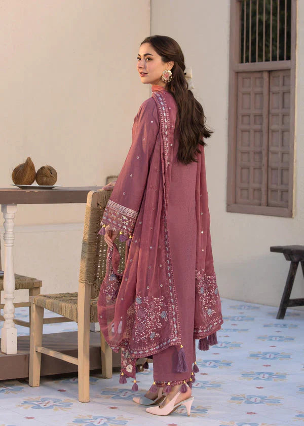 3 Piece Unstitched Embroidered Lawn Suit with Chiffon Dupatta ( 4 Sided Embroidered Lace )