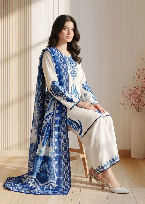 LM 3015-3 Piece Unstitched Dhanak Fabric (Digital Printed Shawl)