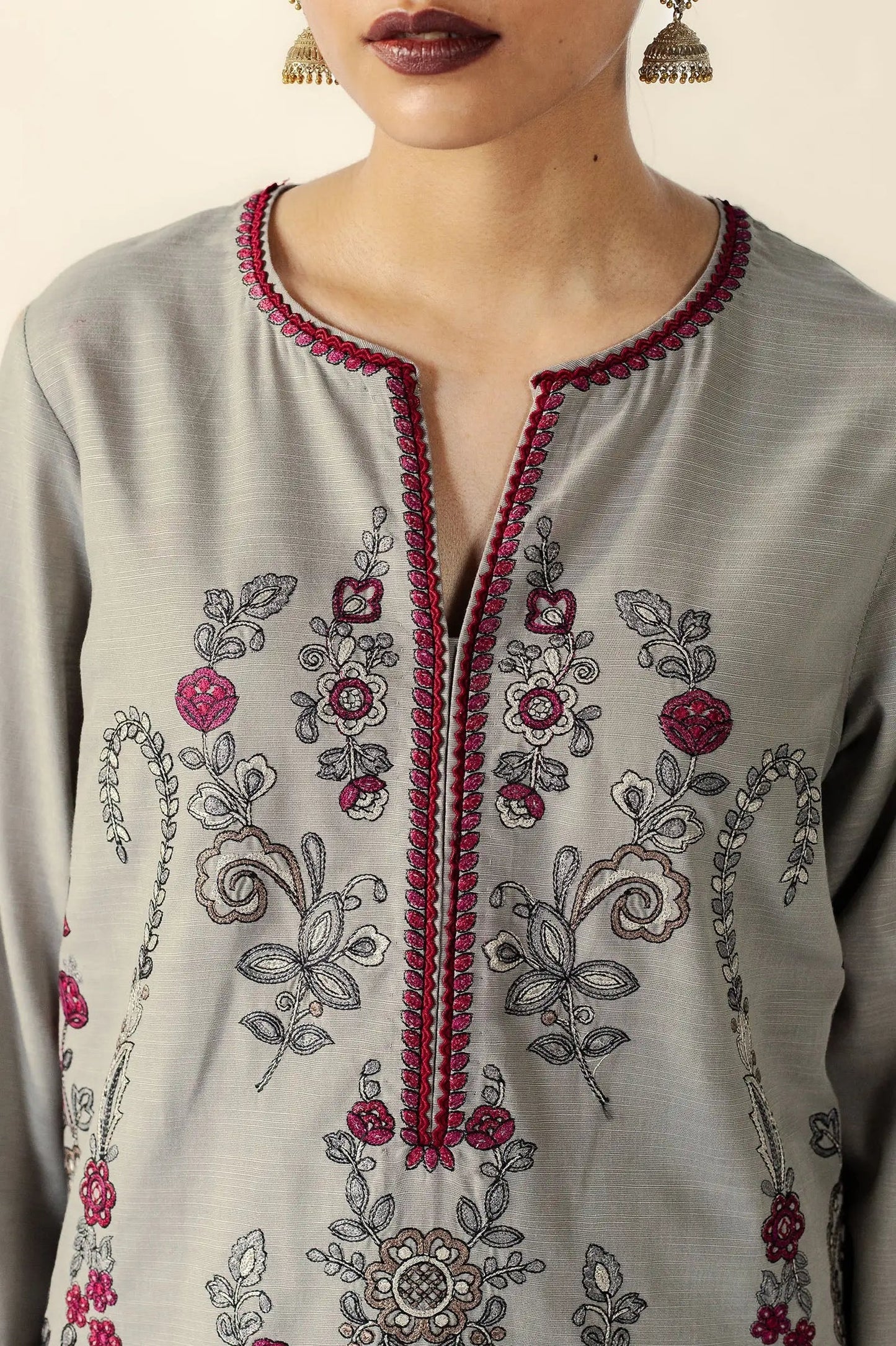 3 Piece Unstitched Fully Embroidered Dhanak Suit