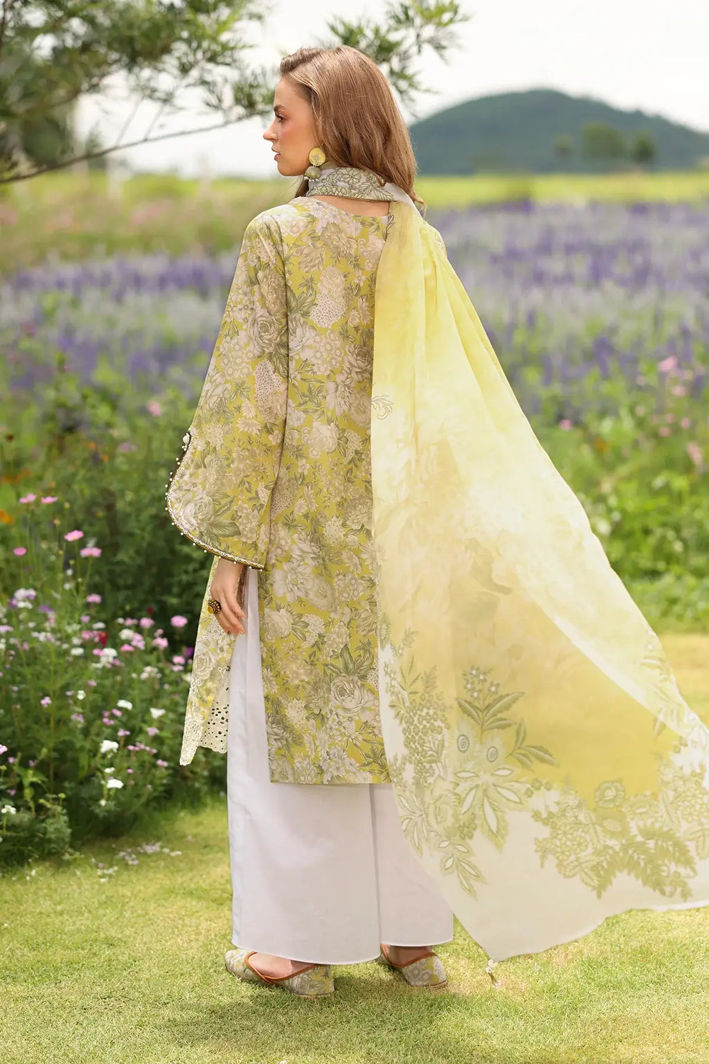BQ 203-3 Piece Unstitched Embroidered Digital Printed Lawn Suit ( Printed Lawn Dupatta )