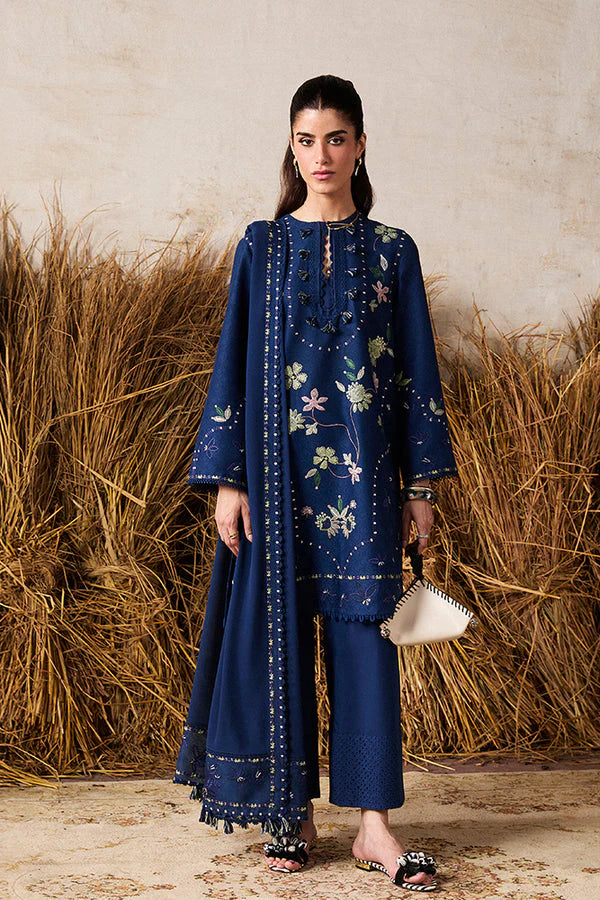 SP 985-3 Piece Unstitched Fully Embroidered Dhanak Suit