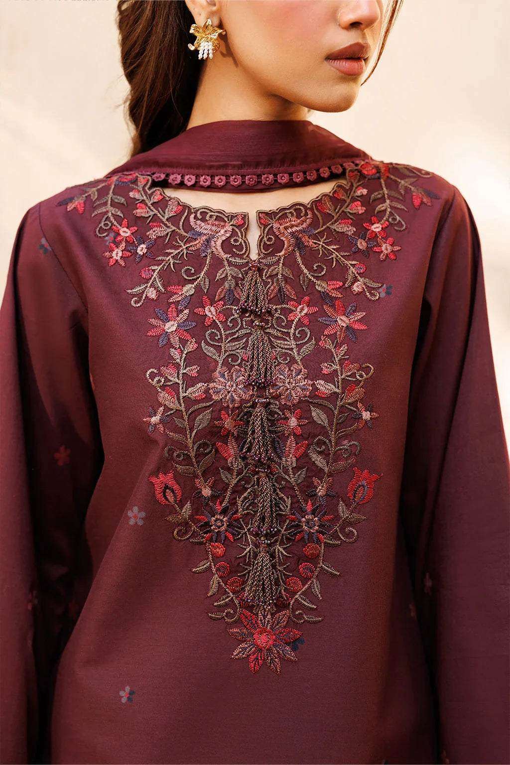 3 Piece unstitched Printed and Embroidered Lawn Suit