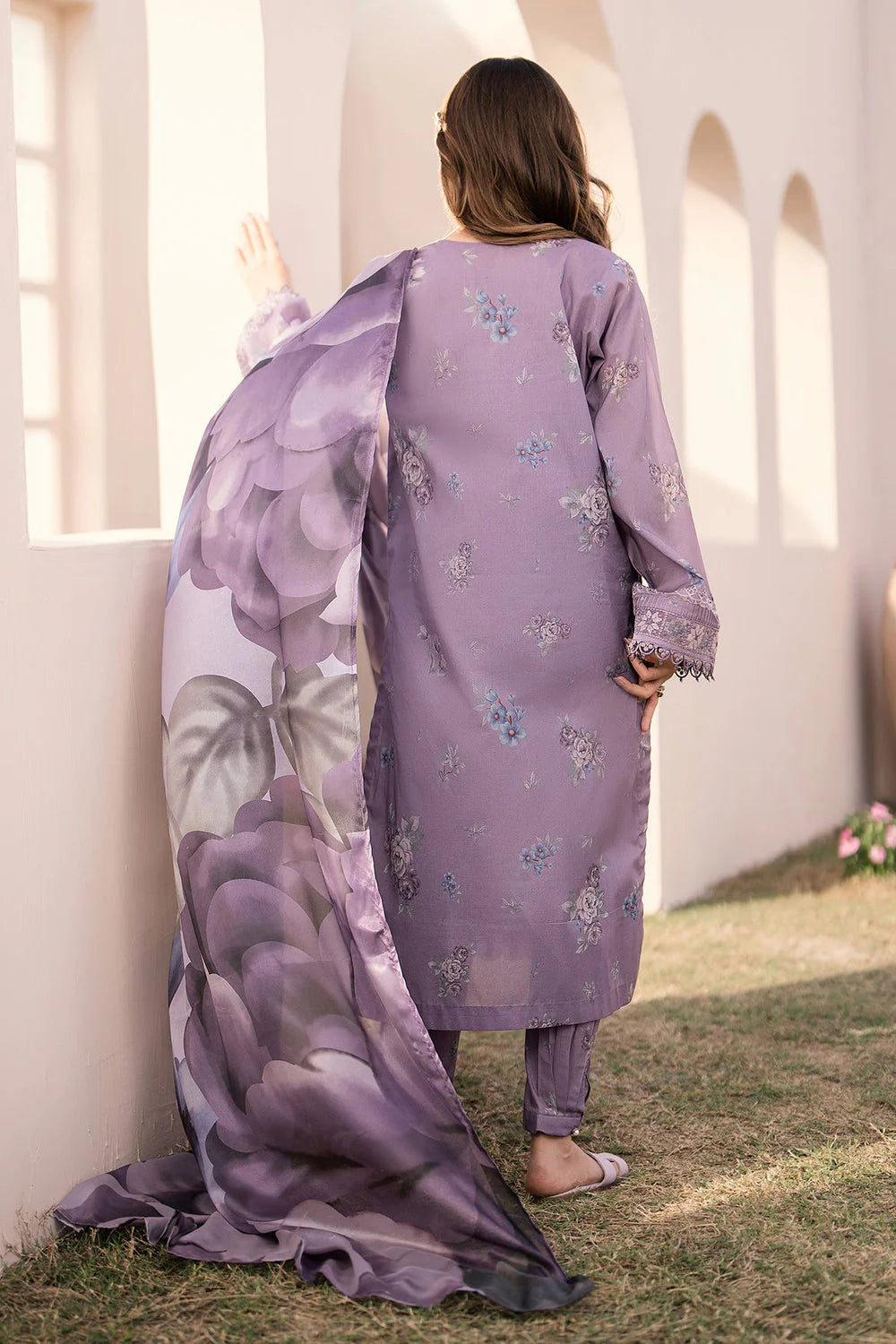 BQ 210-3 Pcs All Over Digital Printed Suit with Lawn Printed Dupatta + Extra Patches