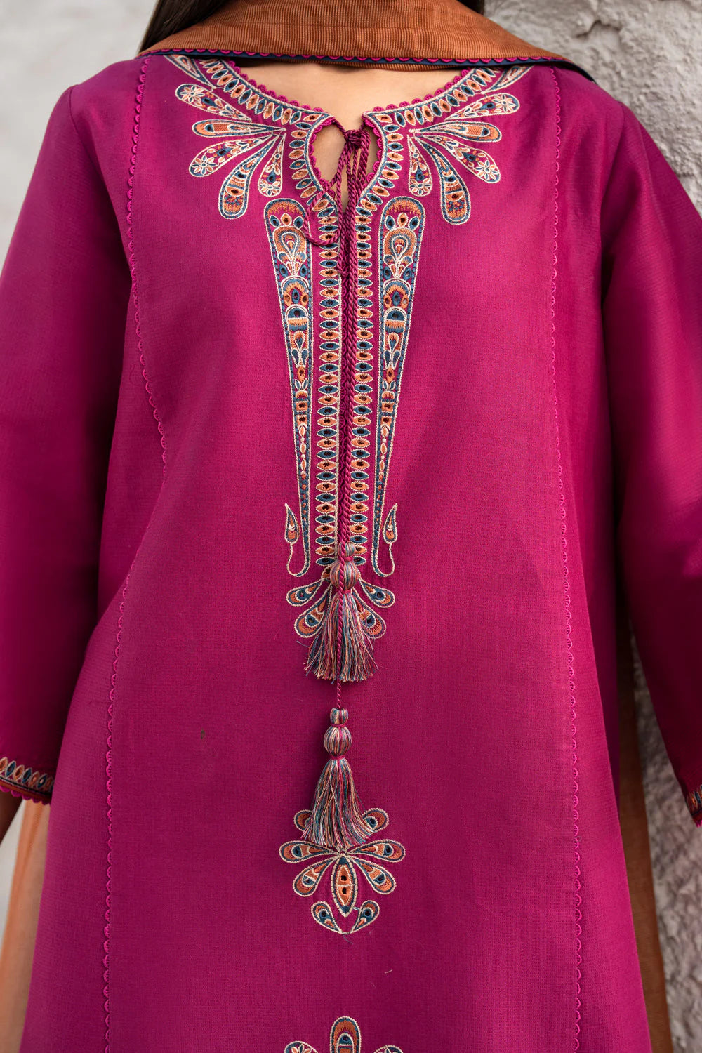 3 Piece Unstitched Embroidered Lawn Suit with Embroidered Chiffon Dupatta