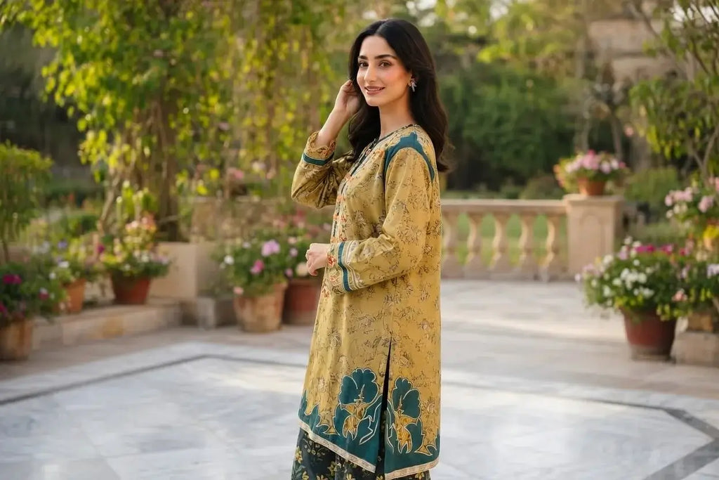 MB 207-2 Piece Unstitched Embroidered Digital Print Lawn Suit