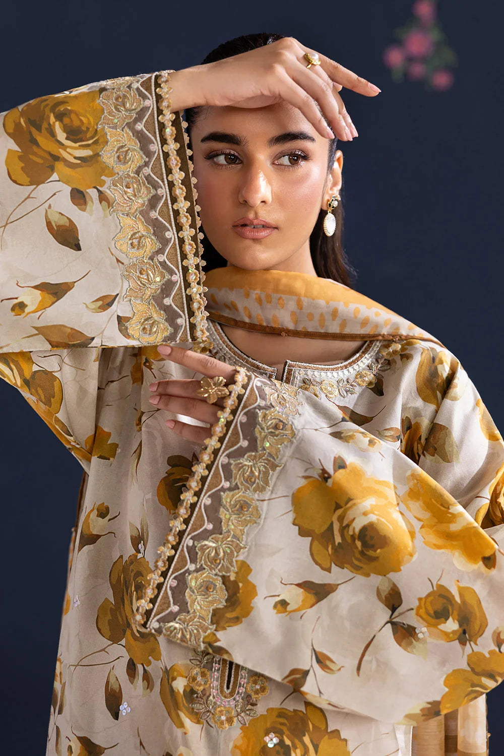 3 Piece unstitched Digital Printed Lawn Fabric With Lawn Dupatta