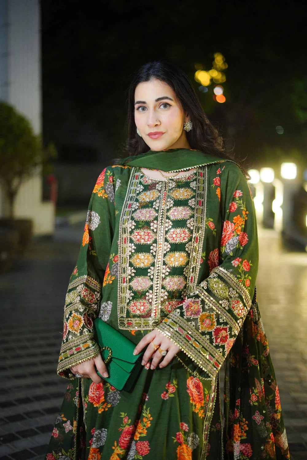Aneelas Luxury Silk 3 Piece Embroidered Suit