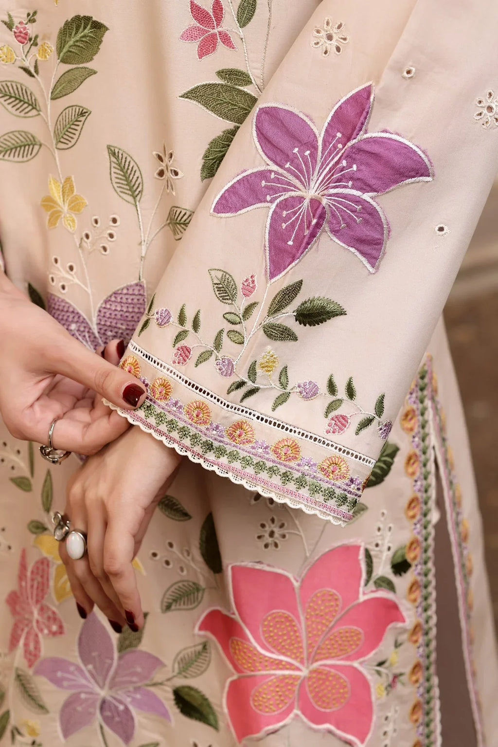 AS 2875-3 Piece Unstitched Fully Embroidered Lawn Suit