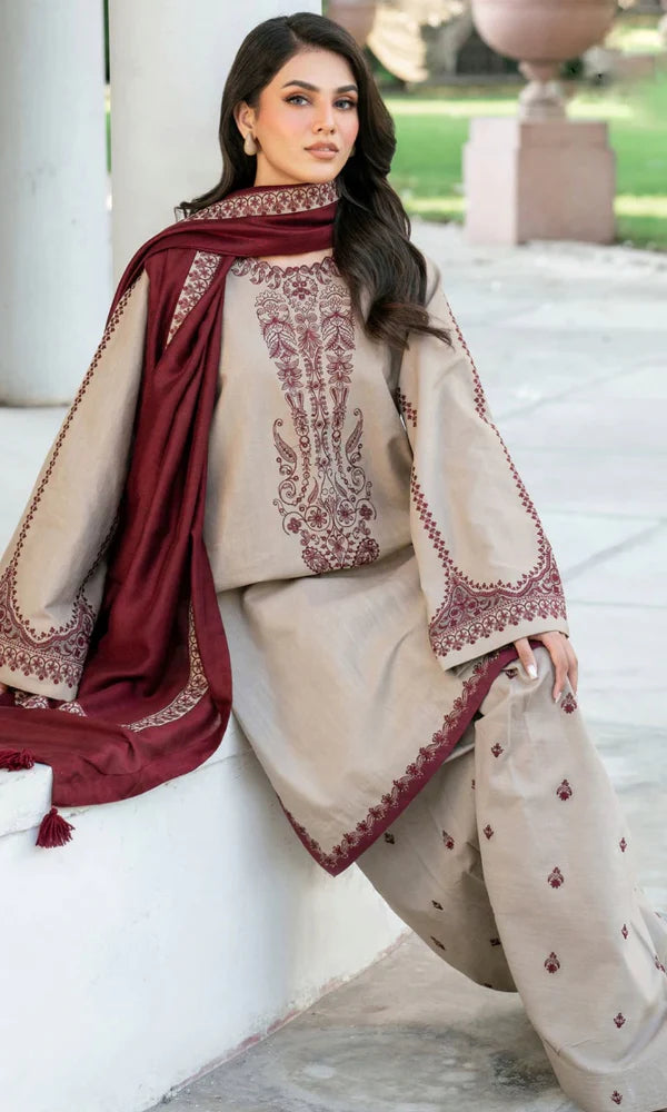 KD 910-3 Piece Unstitched Fully Embroidered Lawn Suit