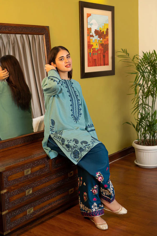 AK 930-2 Piece Unstitched Embroidered Lawn Suit