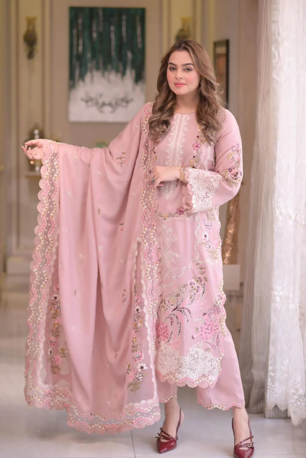 AS 2735-3 Piece Aneela's Luxury Unstitched Lawn Suit