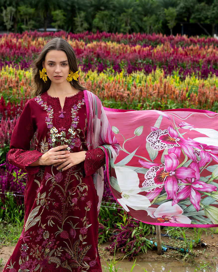 MS 2750-3 Piece Unstitched Embroidered Lawn Suit