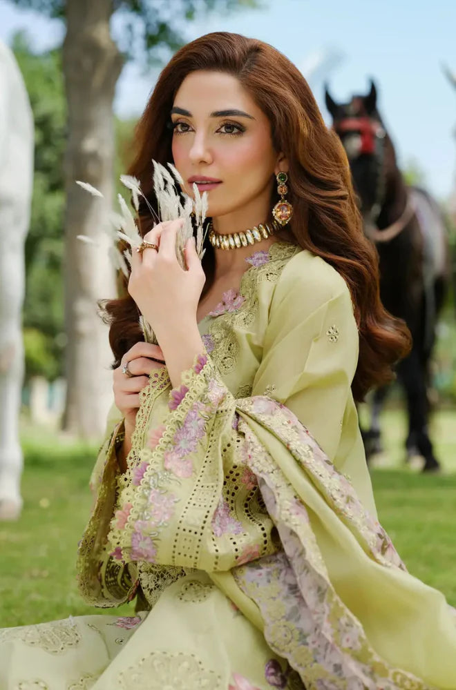 EL 2720-3 Piece Unstitched Fully Embroidered Lawn Suit