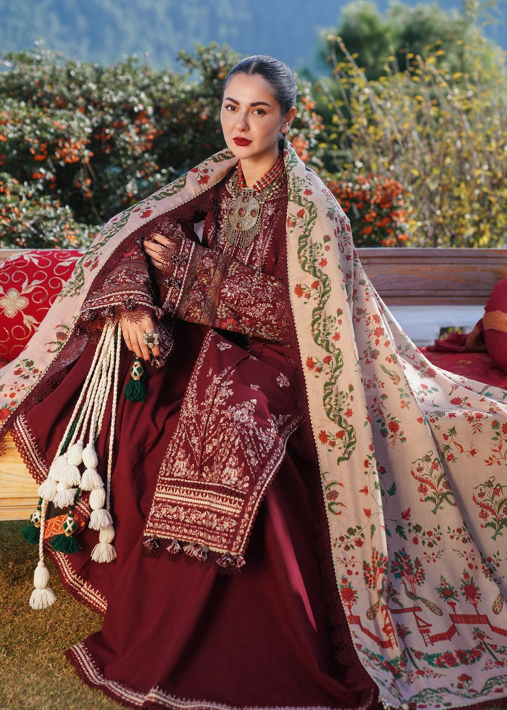 3 Piece Unstitched Fully Embroidered Dhanak Suit