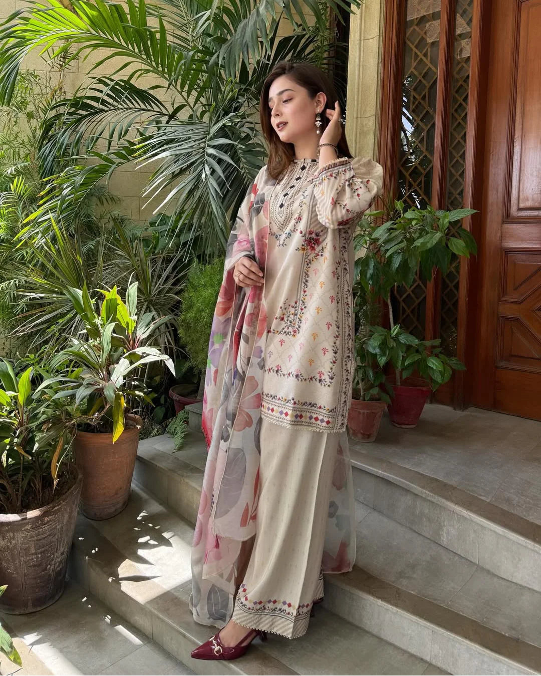 BQ 423B-3 Pcs Unstitched Digital Printed Lawn Suit