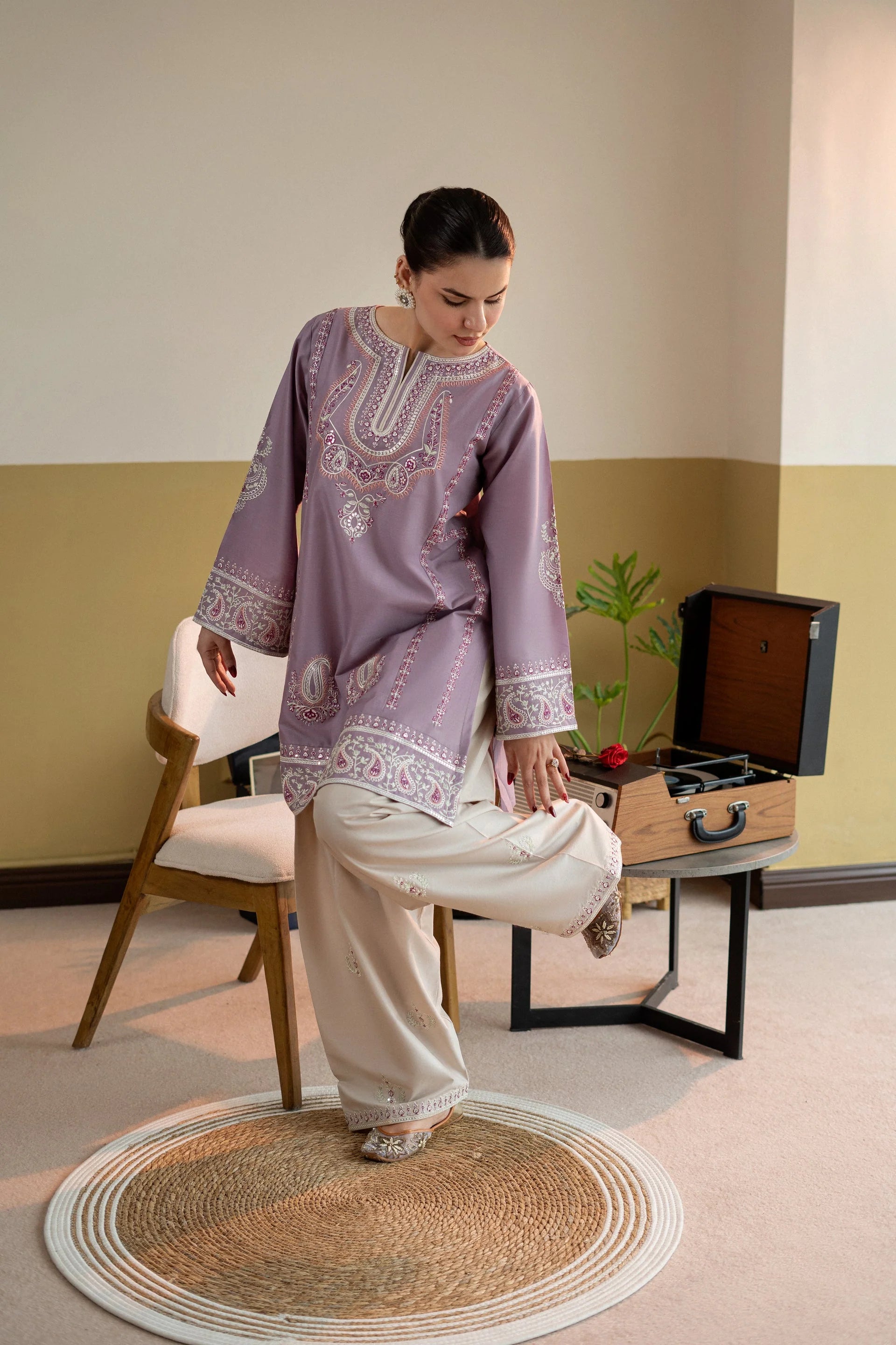2 Piece Unstitched Embroidered Lawn Suit