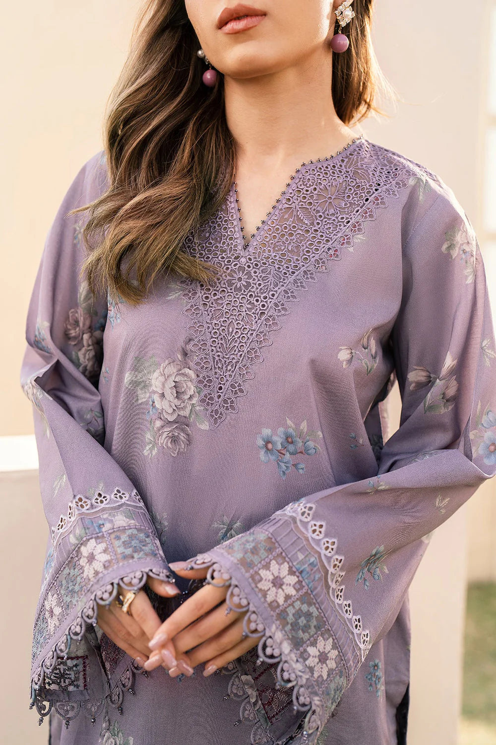 BQ 210-3 Pcs All Over Digital Printed Suit with Lawn Printed Dupatta + Extra Patches