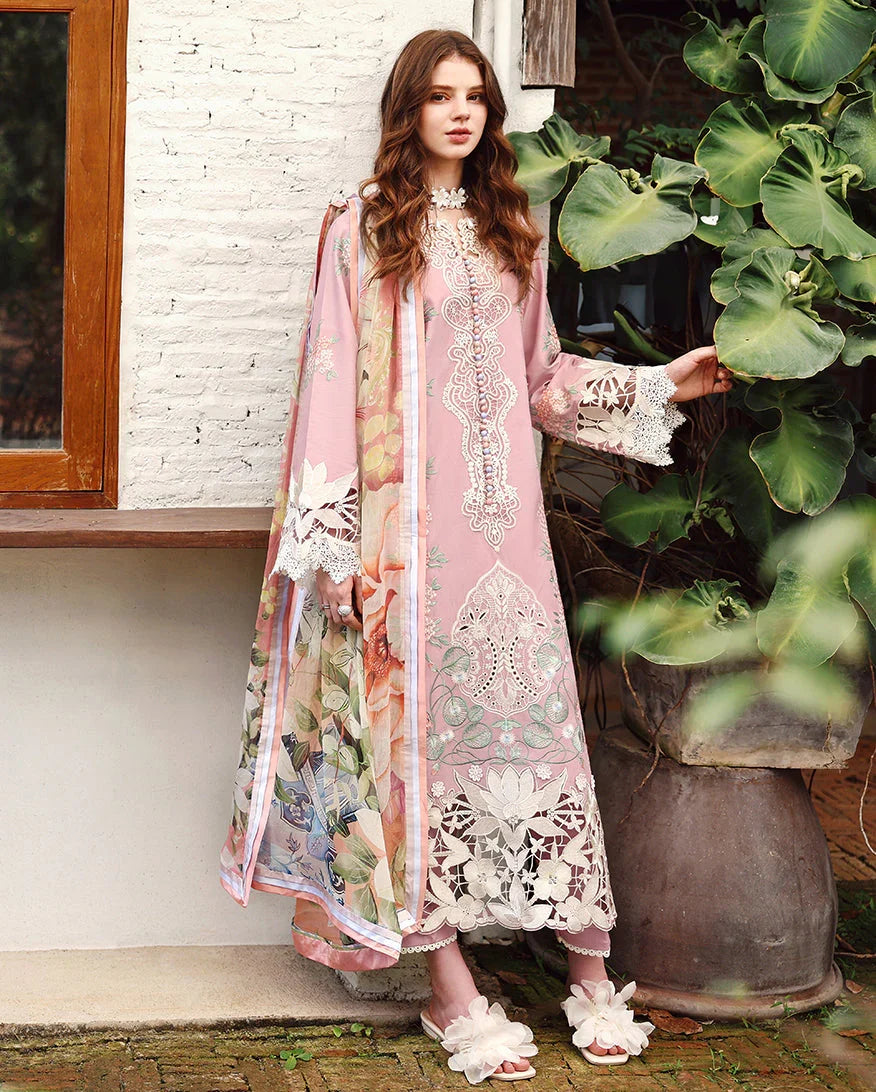 MS 2855-3 Piece Unstitched Embroidered Lawn Suit