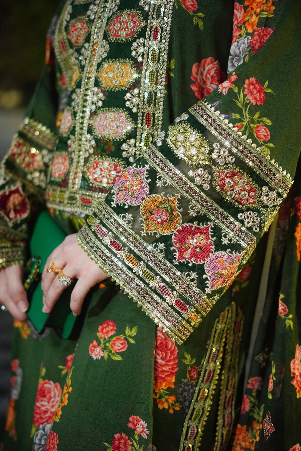 Aneelas Luxury Silk 3 Piece Embroidered Suit