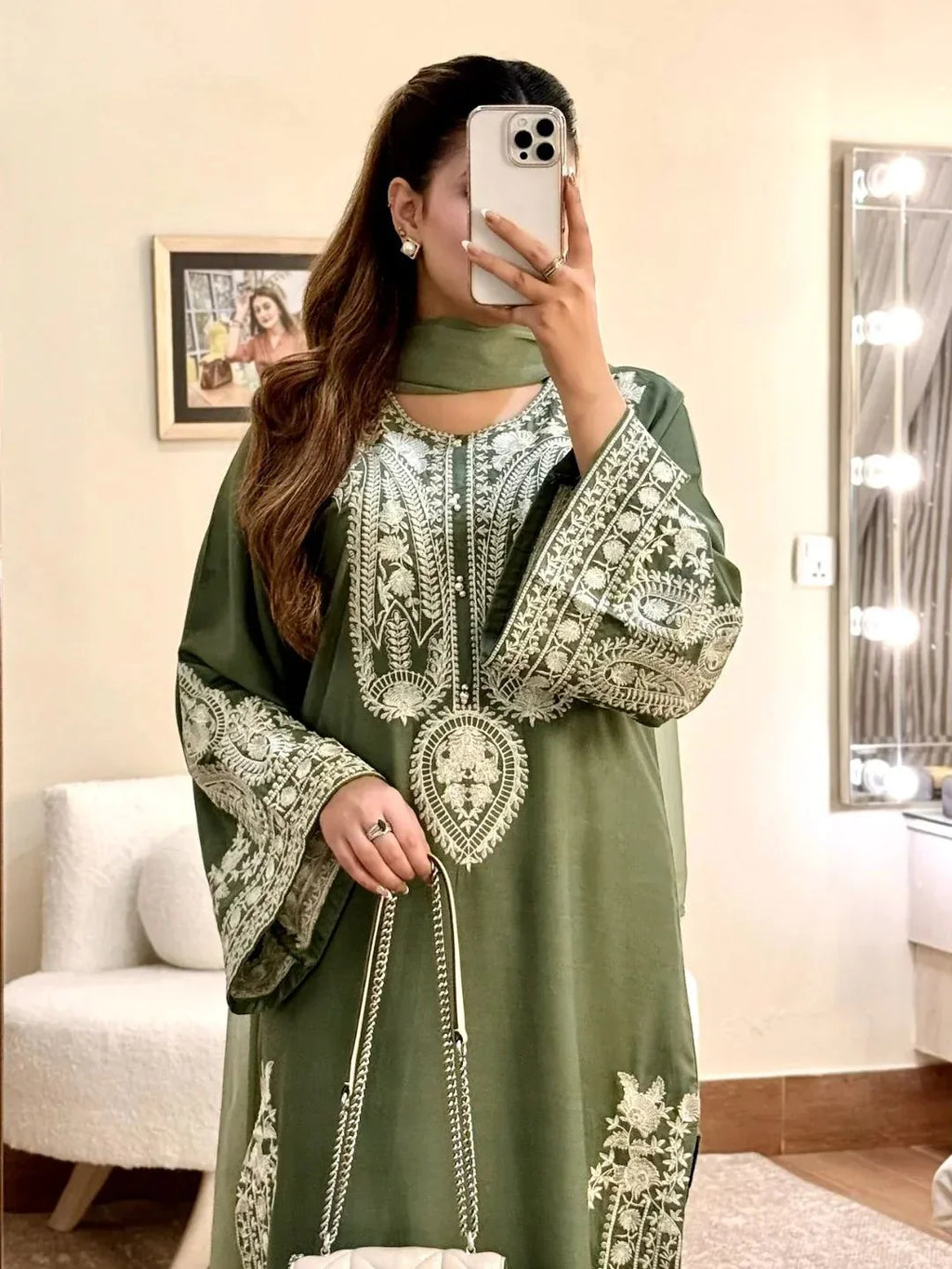 MR 2740-3 Piece Unstitched Embroidered Lawn Suit