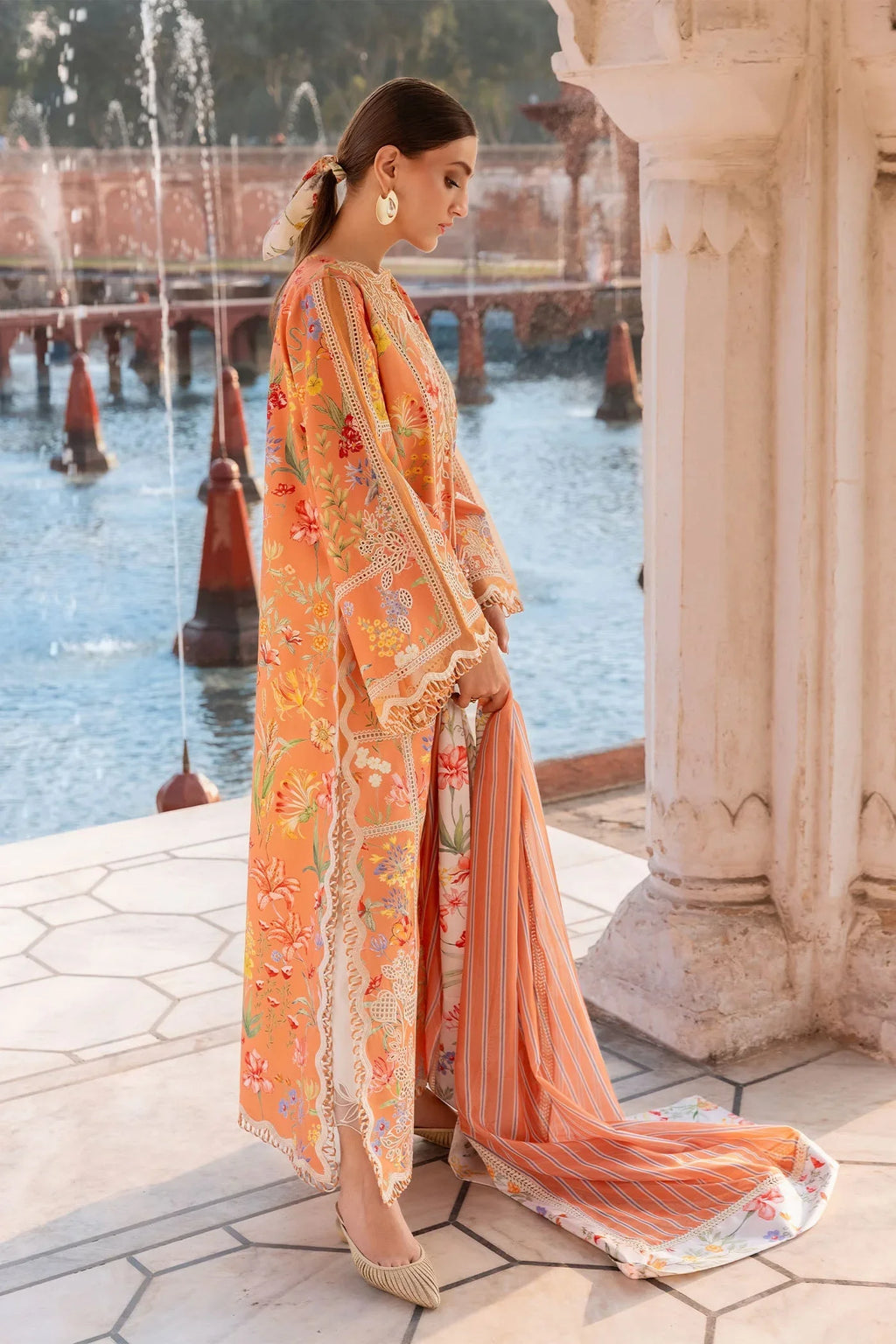 3 Piece unstitched Digital Printed and Embroidered Lawn Suit