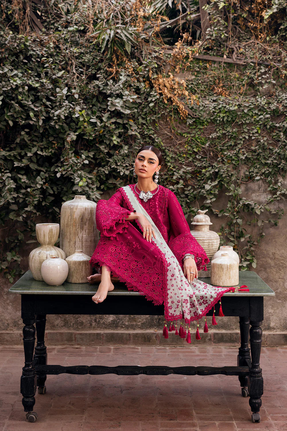 JZ 2760-3 Piece Unstitched Luxury Embroidered Lawn Suit